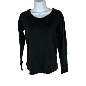 Victoria's Secret Black Long Sleeve Crew Neck Sweatshirt Size S